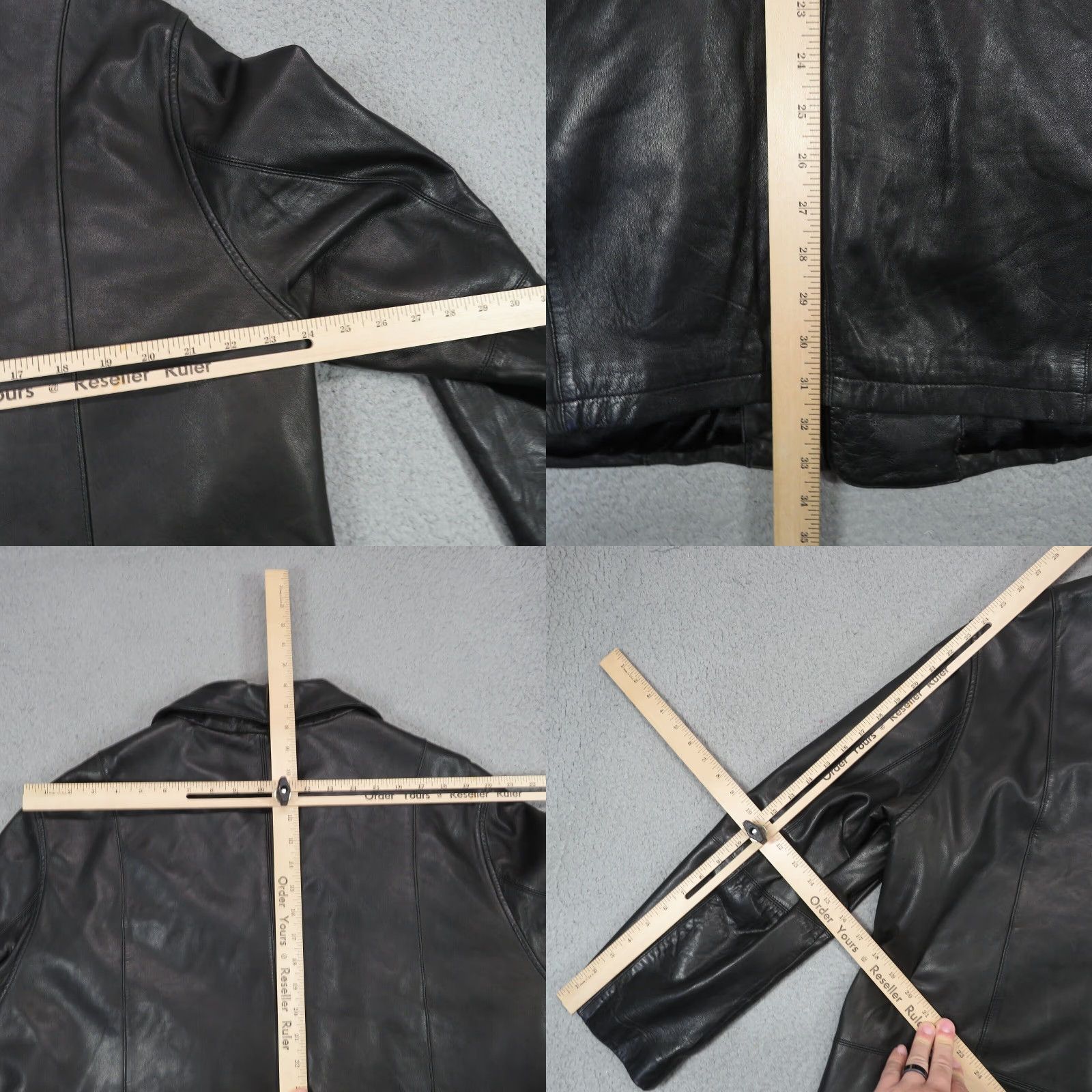 Vintage Jhane Barnes Leather Jacket Mens 42 Black Lambskin Overcoat 4 Button Lined Lamb Coat - Vintage? No Size US XS / EU 42 / 0 - 10 Thumbnail