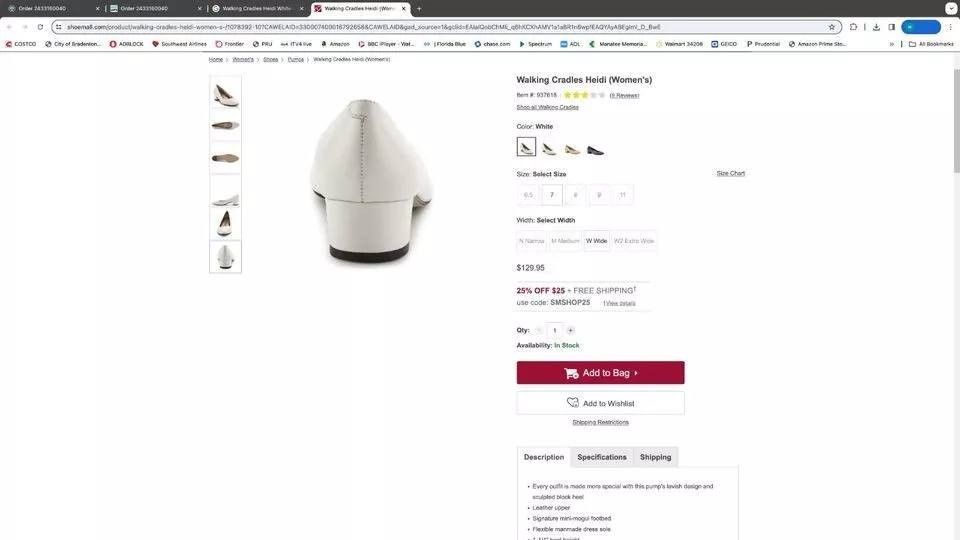 Other Walking Cradles Heidi White Leather pump Size 9.5 Wide Size US 9.5 / IT 39.5 - 2 Thumbnail