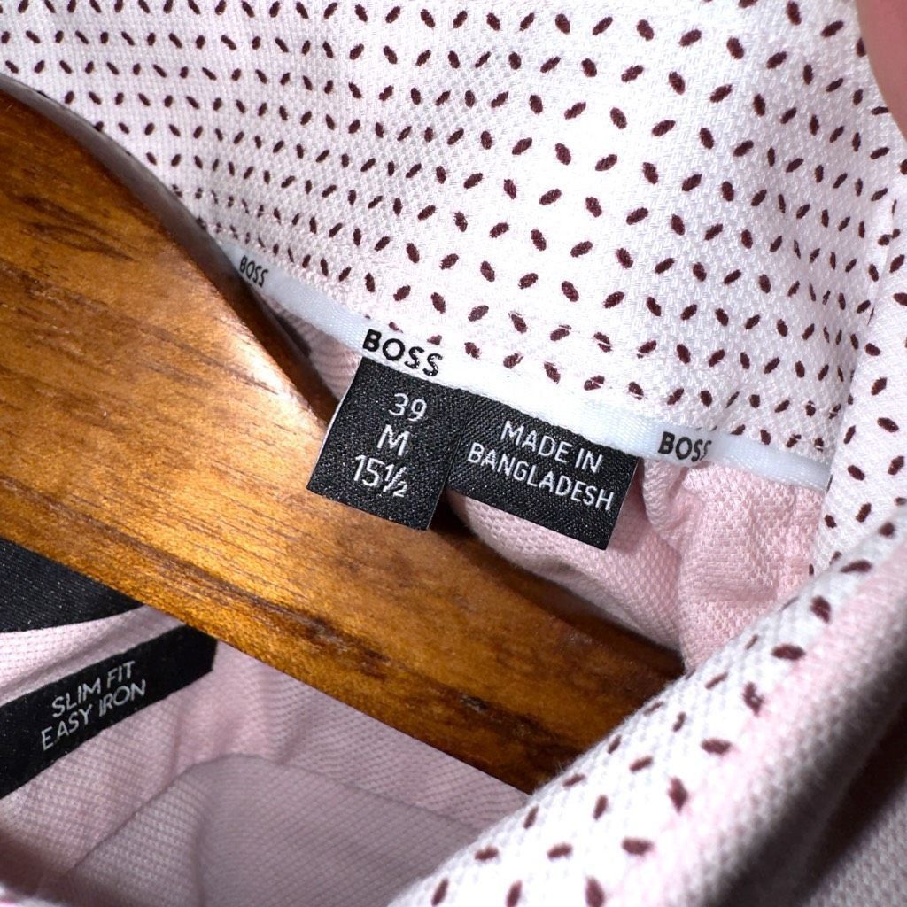 Hugo Boss Boss Hugo Boss Pink Slim-Fit Spread Collar Dress Shirt M 15. Size US M / EU 48-50 / 2 - 3 Thumbnail