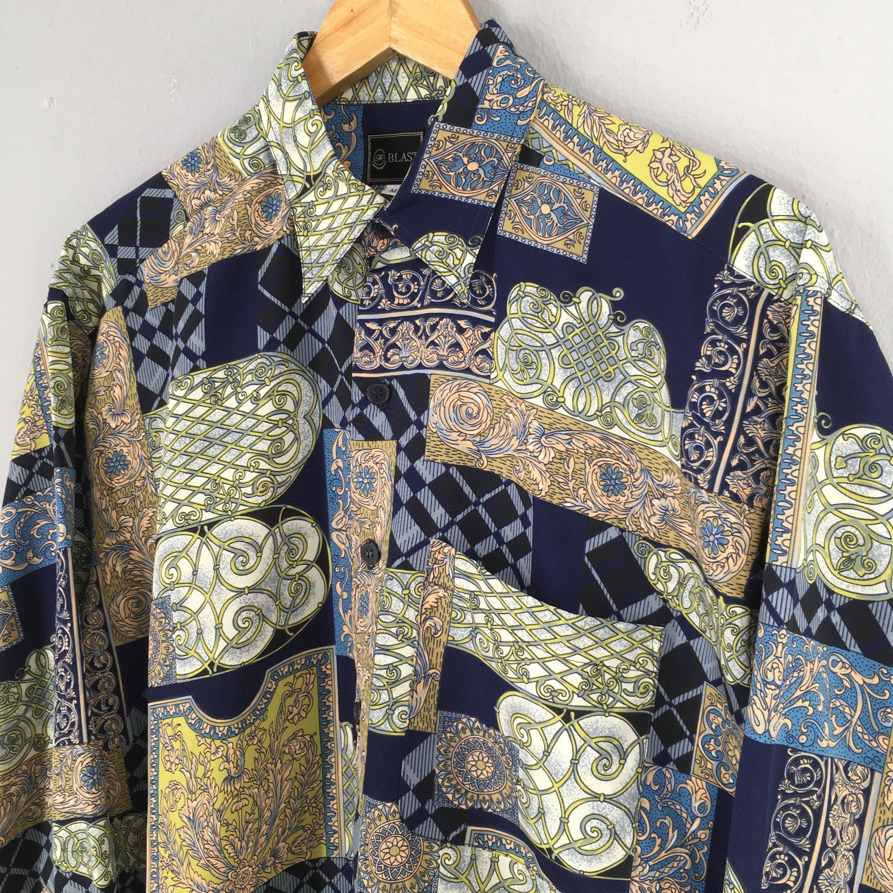 Vintage Novelty Baroque Floral Pop Art Polyester Shirt Medium Size US M / EU 48-50 / 2 - 3 Thumbnail
