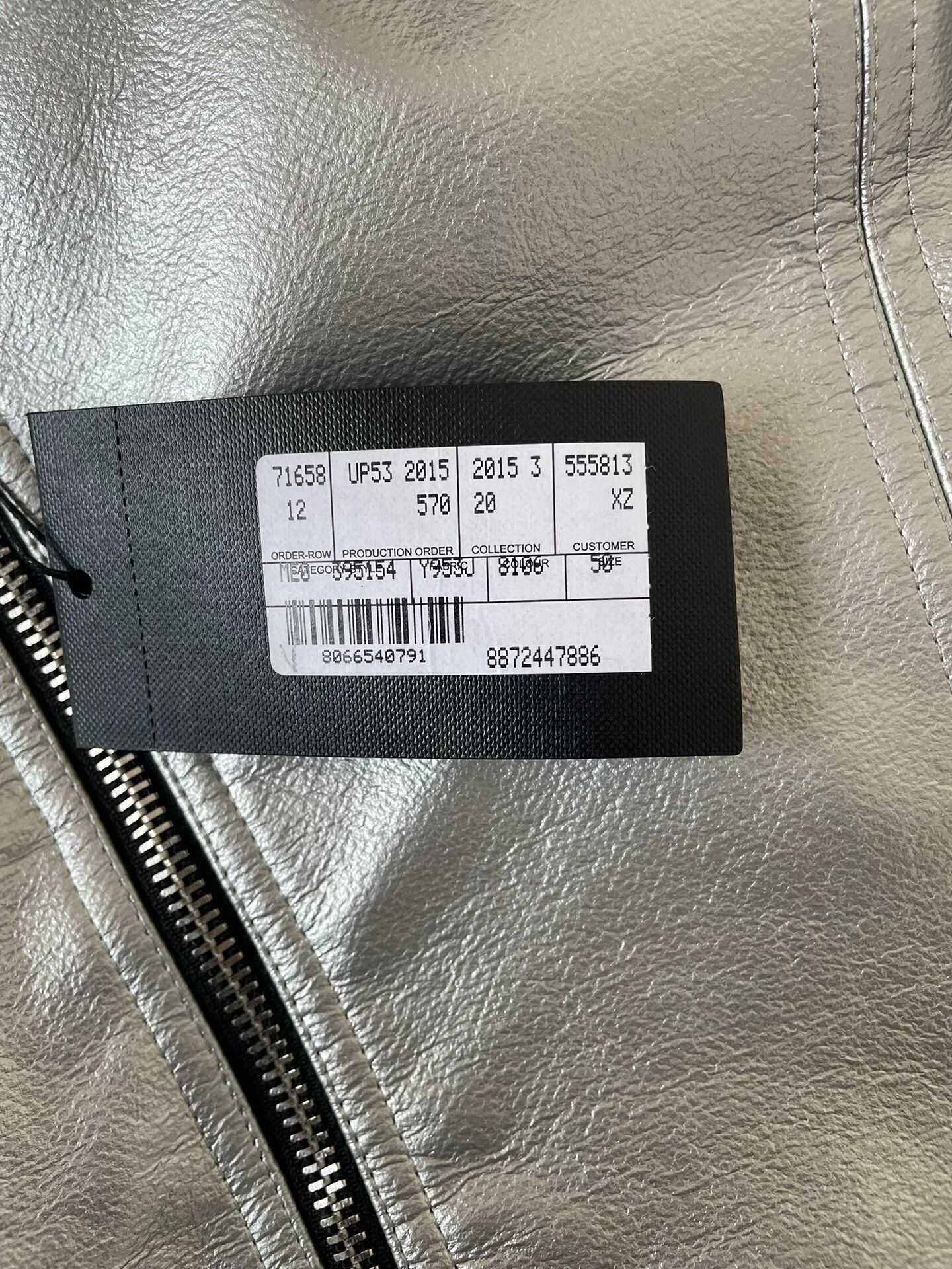 Saint Laurent Paris silver lambskin biker jacket by Saint Laurent. Size US M / EU 48-50 / 2 - 5 Thumbnail