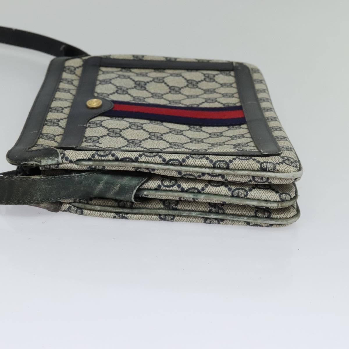 Gucci GUCCI GG Supreme Sherry Line Shoulder Bag Pvc Navy Gold Red Size ONE SIZE - 4 Thumbnail