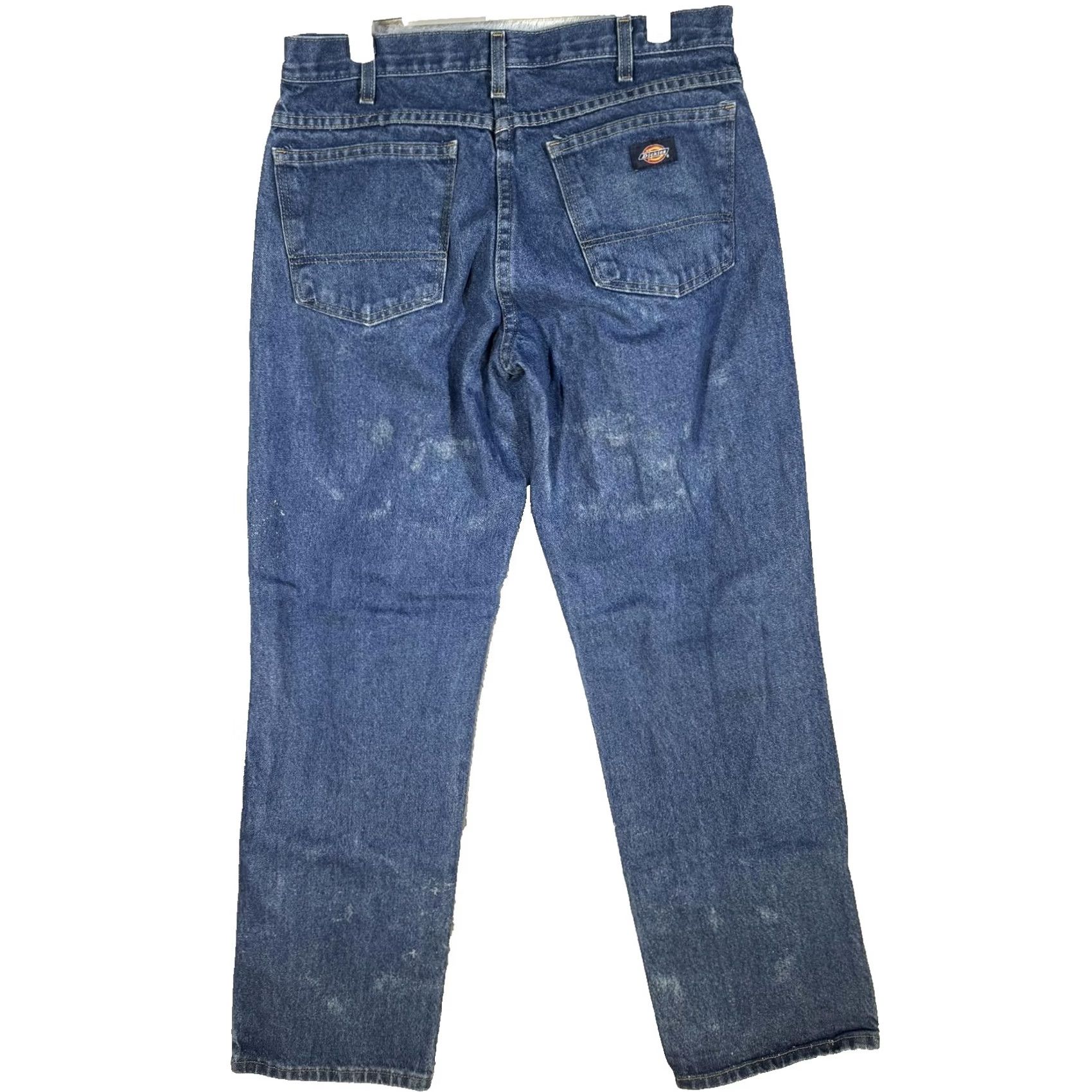 Dickies Dickies Jeans Mens 32x30 Blue Straight Fit Denim Workwear Cotton Mid Rise Regular Modern USA Theme Mens Size US 32 / EU 48 - 2 Thumbnail