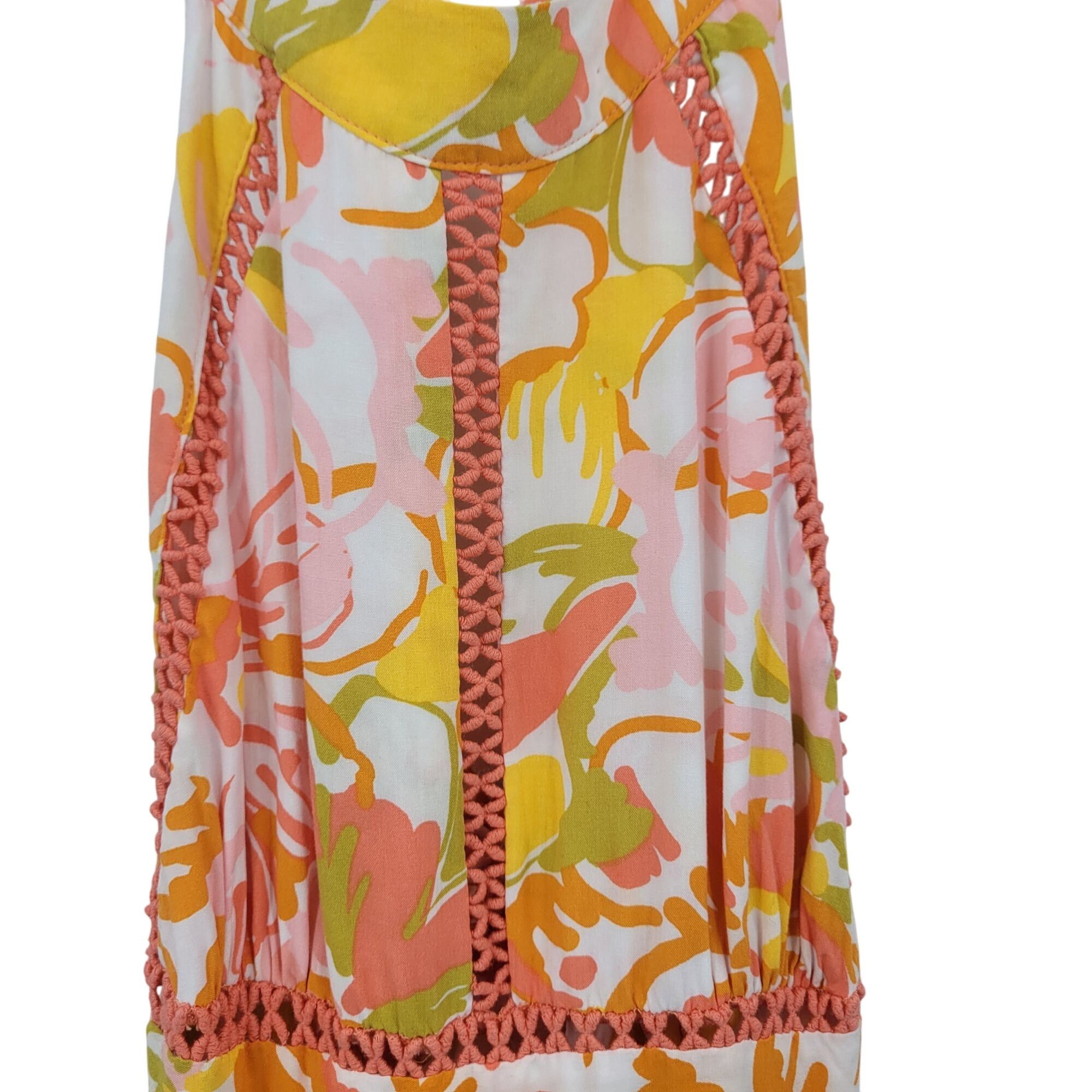 Anthropologie Abel The Label Sz S Pink Orange Floral Tie Cutout Halter Max Size S / US 4 / IT 40 - 5 Thumbnail