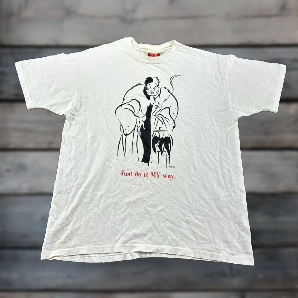 VINTAGE 101 Dalmatians Shirt Mens XL White Disney Cotton USA Y2K 90s Gothic Cars Logo Crew Neck Short Sleeve Graphic