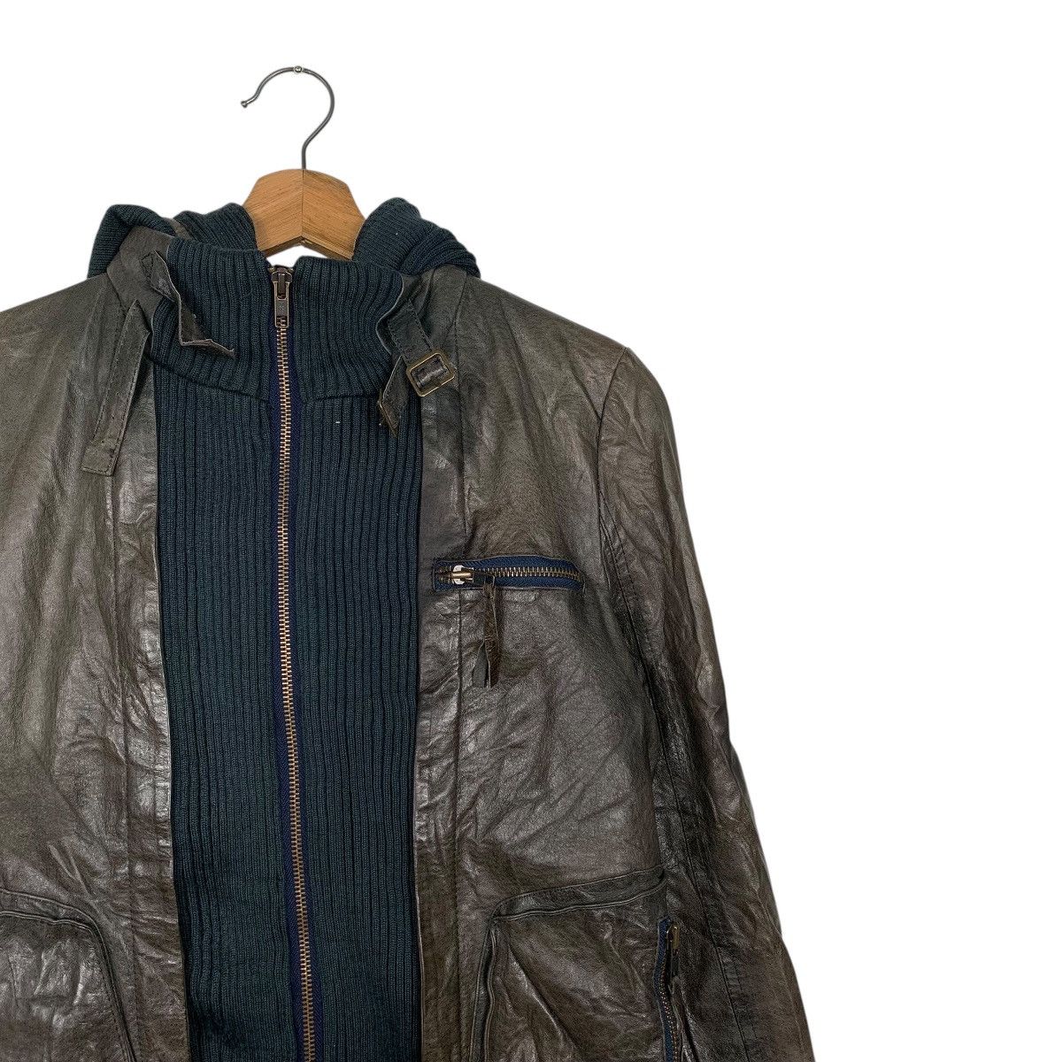 Other Smork Hooded Leather Jacket Size XS / US 0-2 / IT 36-38 - 5 Thumbnail