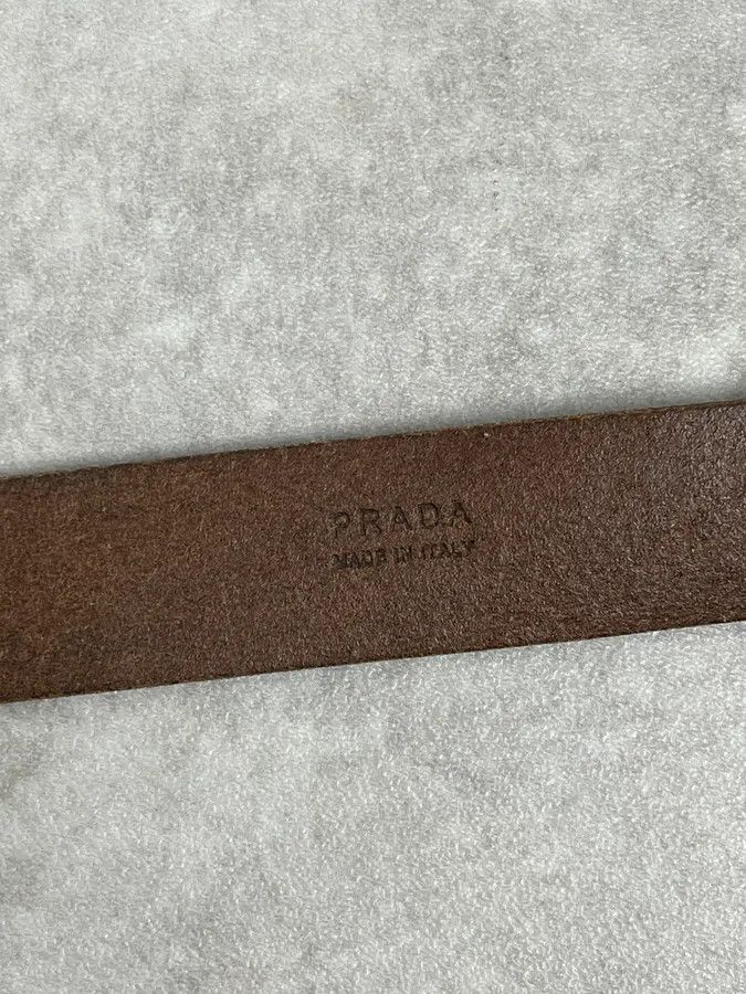 Prada 2000s Prada Brown Leather Minimalist Belt Size ONE SIZE - 7 Thumbnail