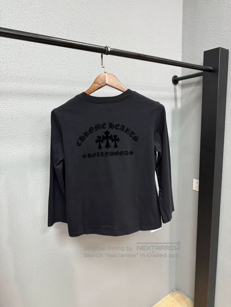 Chrome Hearts CHROME HEARTS Size M Black velvet cross long sleeve Size US M / EU 48-50 / 2 - 2 Thumbnail