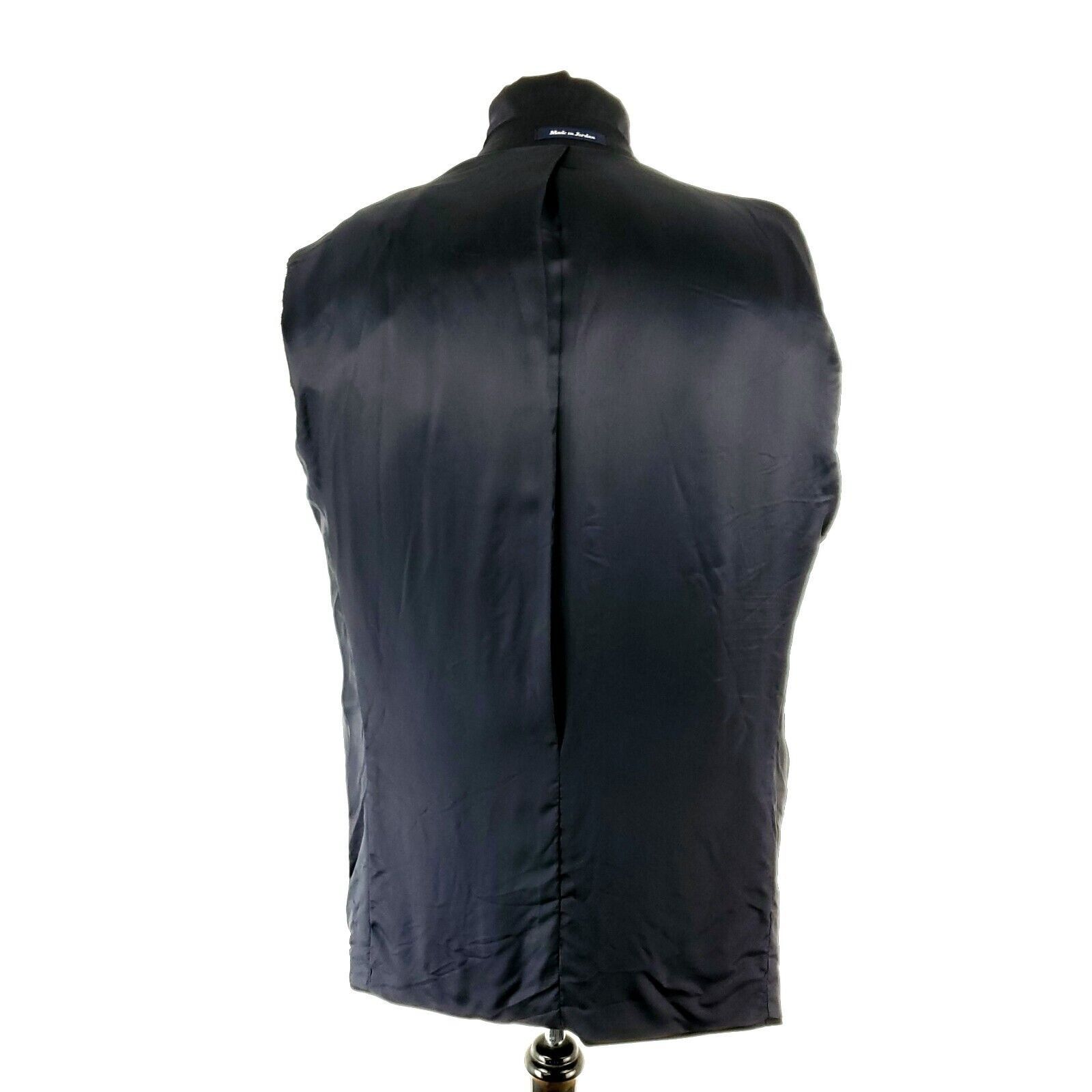 Alan Flusser Alan Flusser 3 Silver Gold Button Blazer 44L Solid Blue Size 44L - 11 Thumbnail