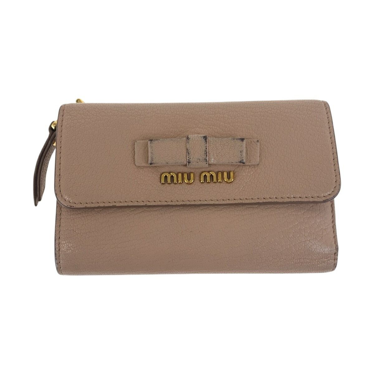 Miu Miu Miu Miu Leather Compact Wallet Leather Short Wallet DUTY FREE for USA