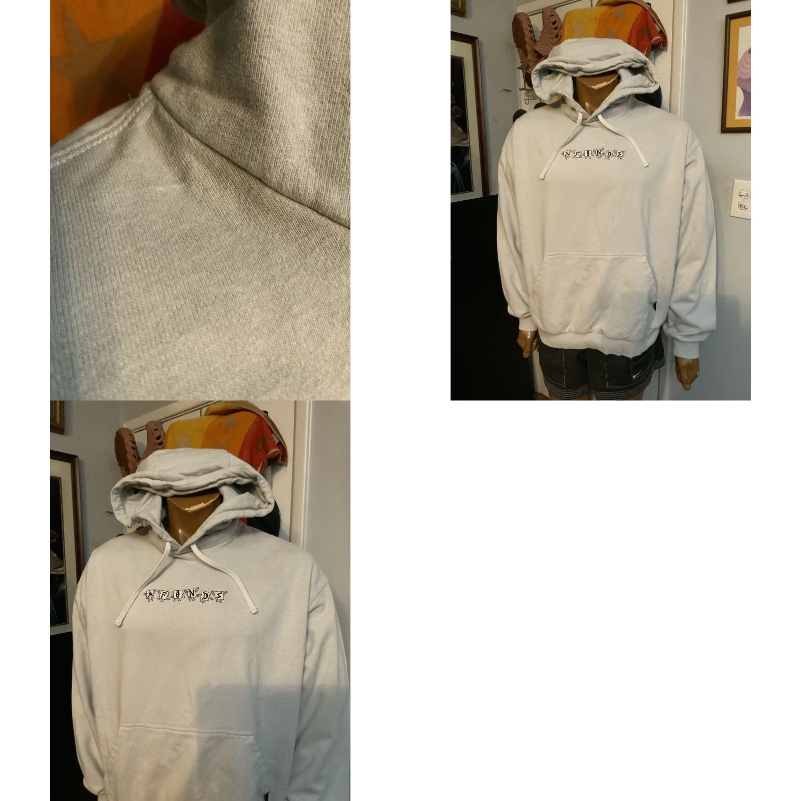Afends AFENDS THC Organic Cotton Heavyweight Embroidered Pullover Hoodie Sz. L Men Size US L / EU 52-54 / 3 - 8 Thumbnail