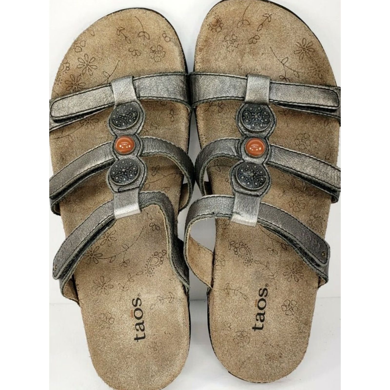 Taos Taos Treasure Women's Sandal Size 7M 37EU Bronze Medallions T-Strap Slide Sandal Size US 7 / IT 37 - 7 Thumbnail