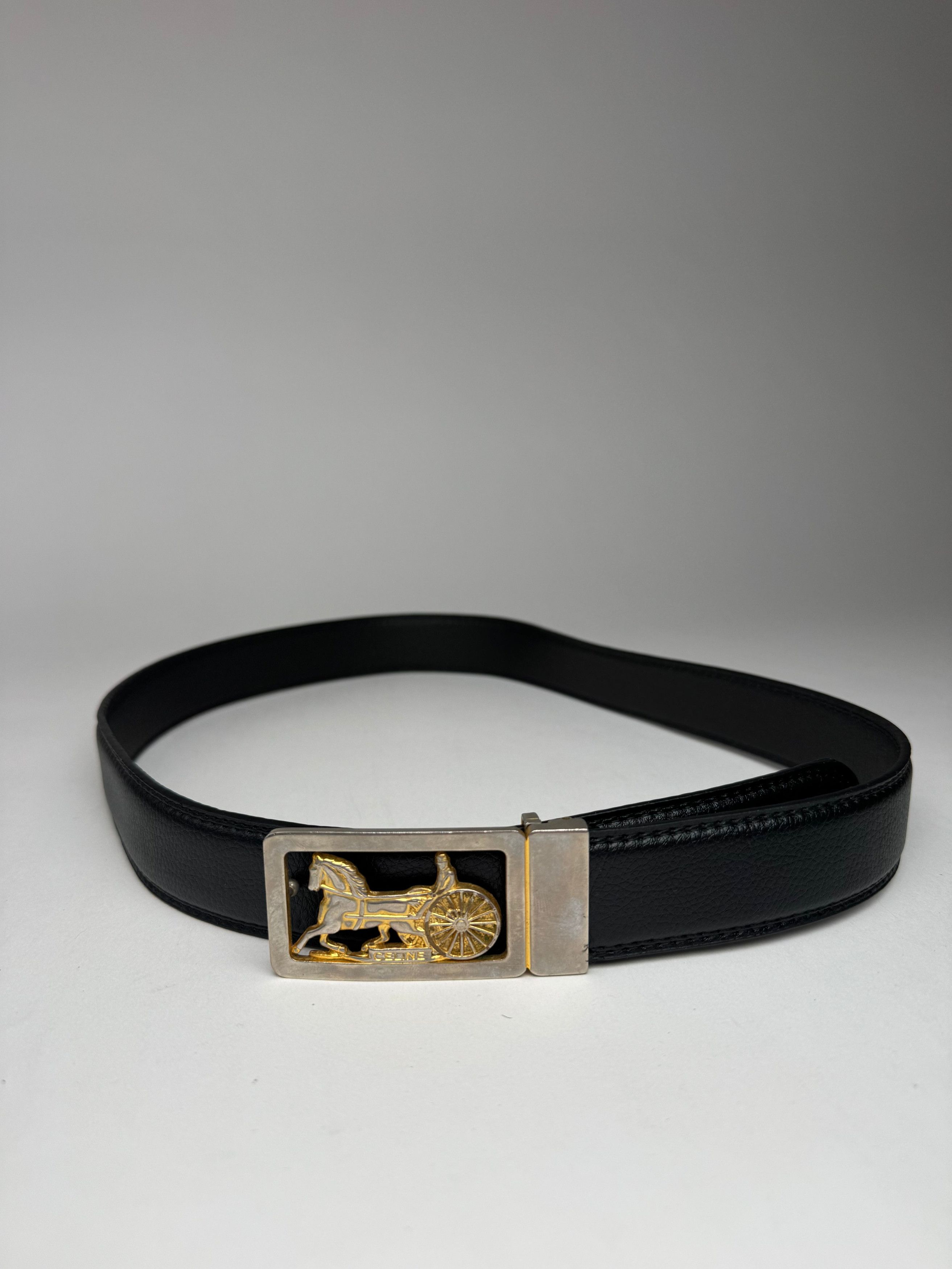 Celine Vintage Paris Leather belt black Size ONE SIZE - 1 Thumbnail
