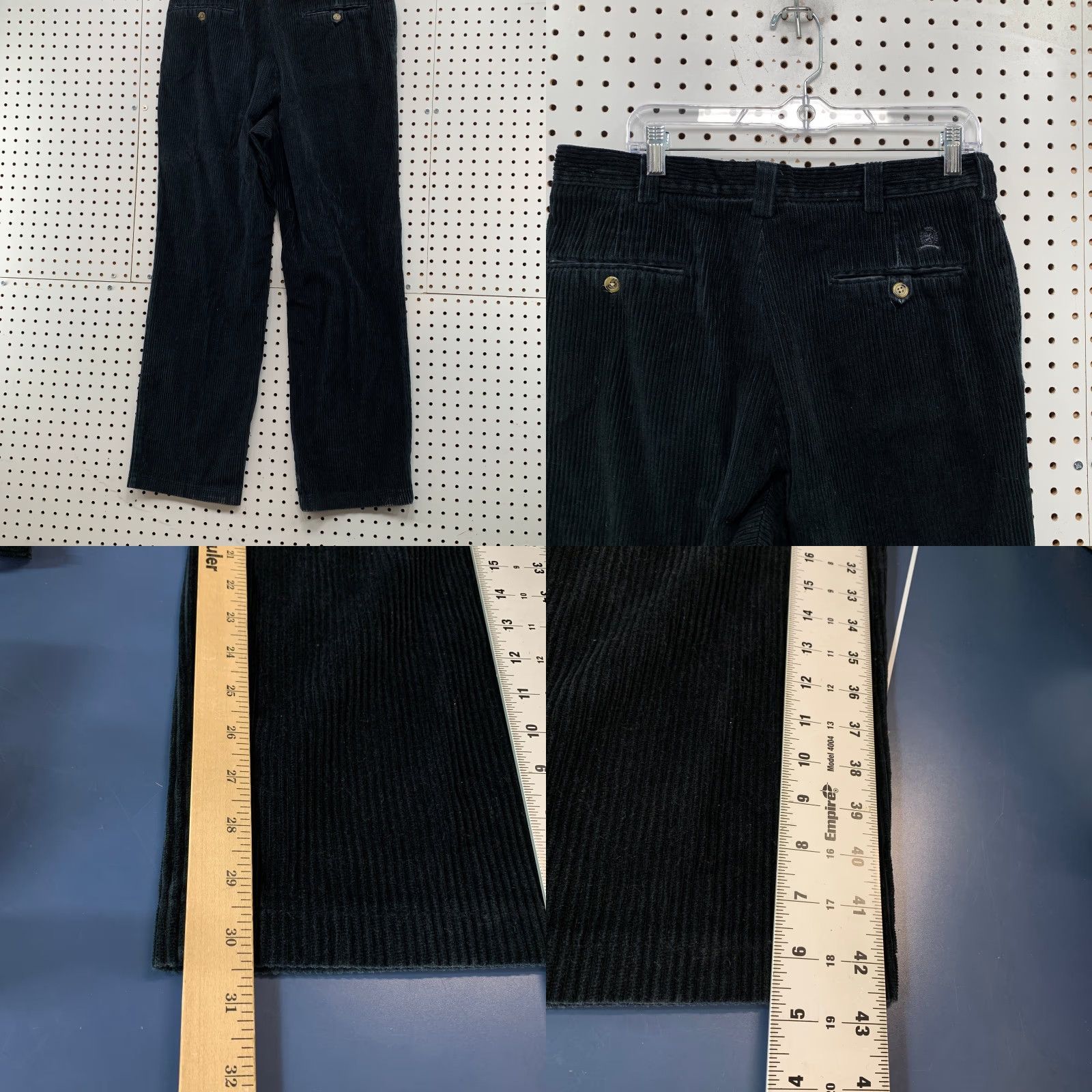 Tommy Hilfiger VINTAGE Tommy Hilfiger Corduroy Pants Mens 34x31 Black Pleated Pants Mens Black Corduroy 80s 90s Tommy Hilfiger Mens Size US 34 / EU 50 - 8 Thumbnail