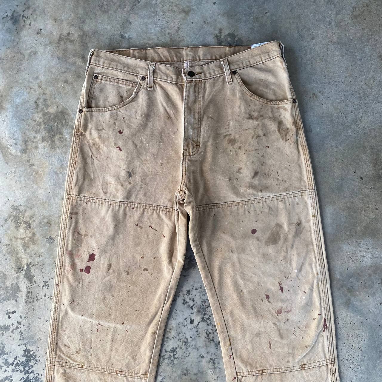 Dickies VINTAGE DICKIES DOUBLE KNEE DISTRESSED DENIM SPLATTER PAINT Size US 35 - 4 Thumbnail