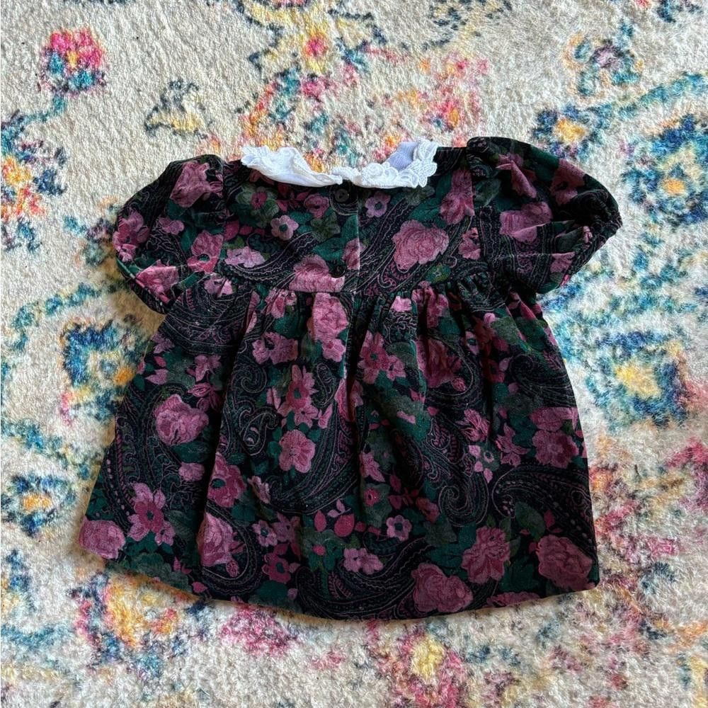 Designer Vintage floral baby dress Size ONE SIZE - 2 Thumbnail
