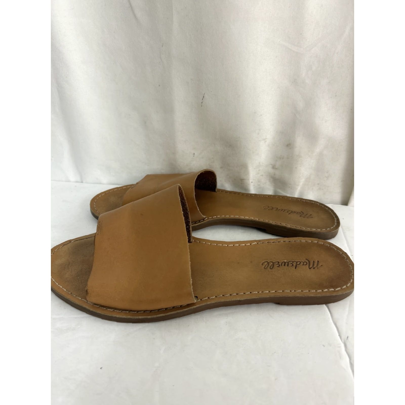 Madewell Madewell Women's Boardwalk Post Slide Sandals Slip-On Leather True Tan 9 Size US 9 / IT 39 - 6 Thumbnail