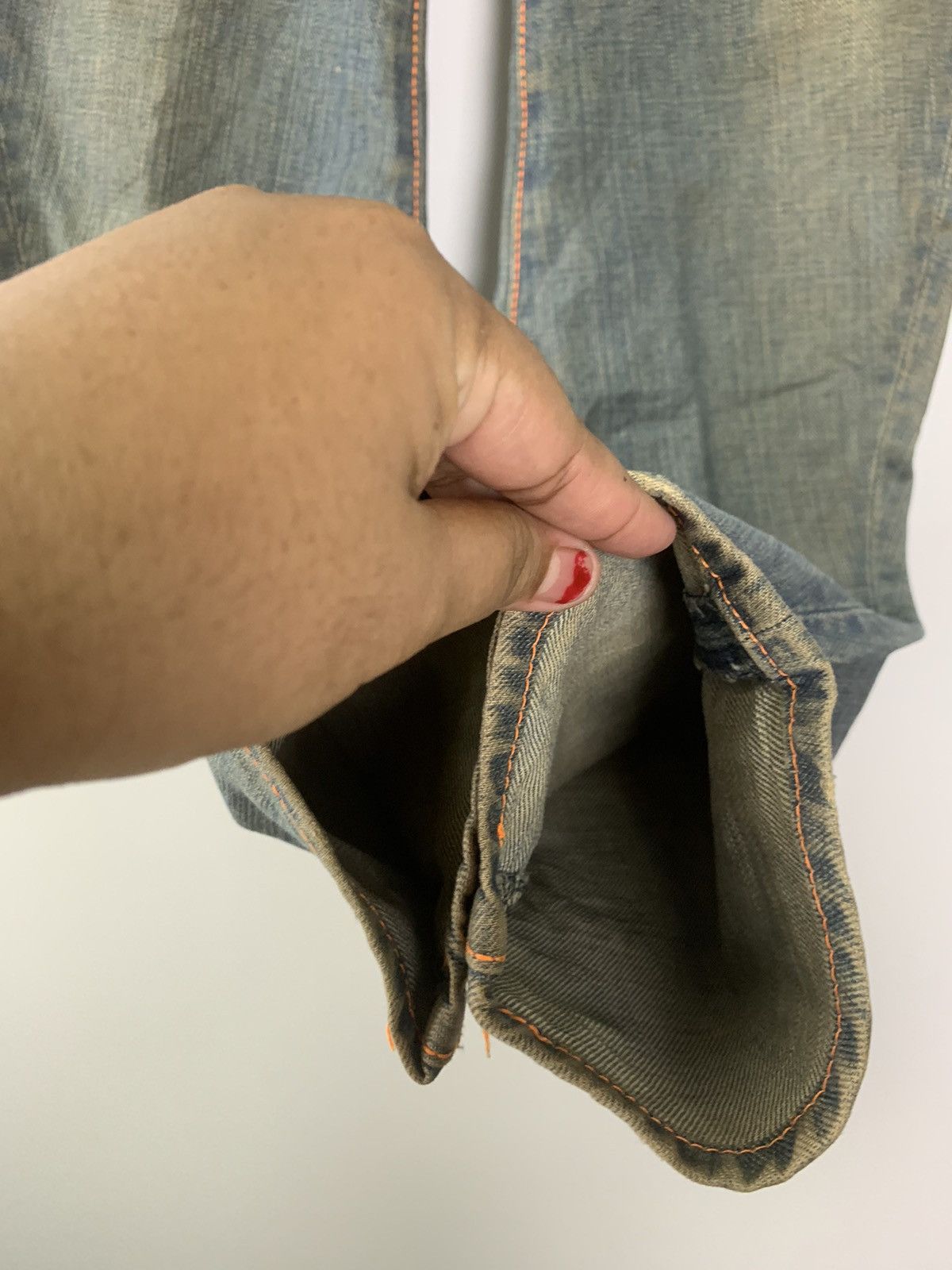 Japanese Brand Frap Bois distressed denim Size 22" - 7 Thumbnail