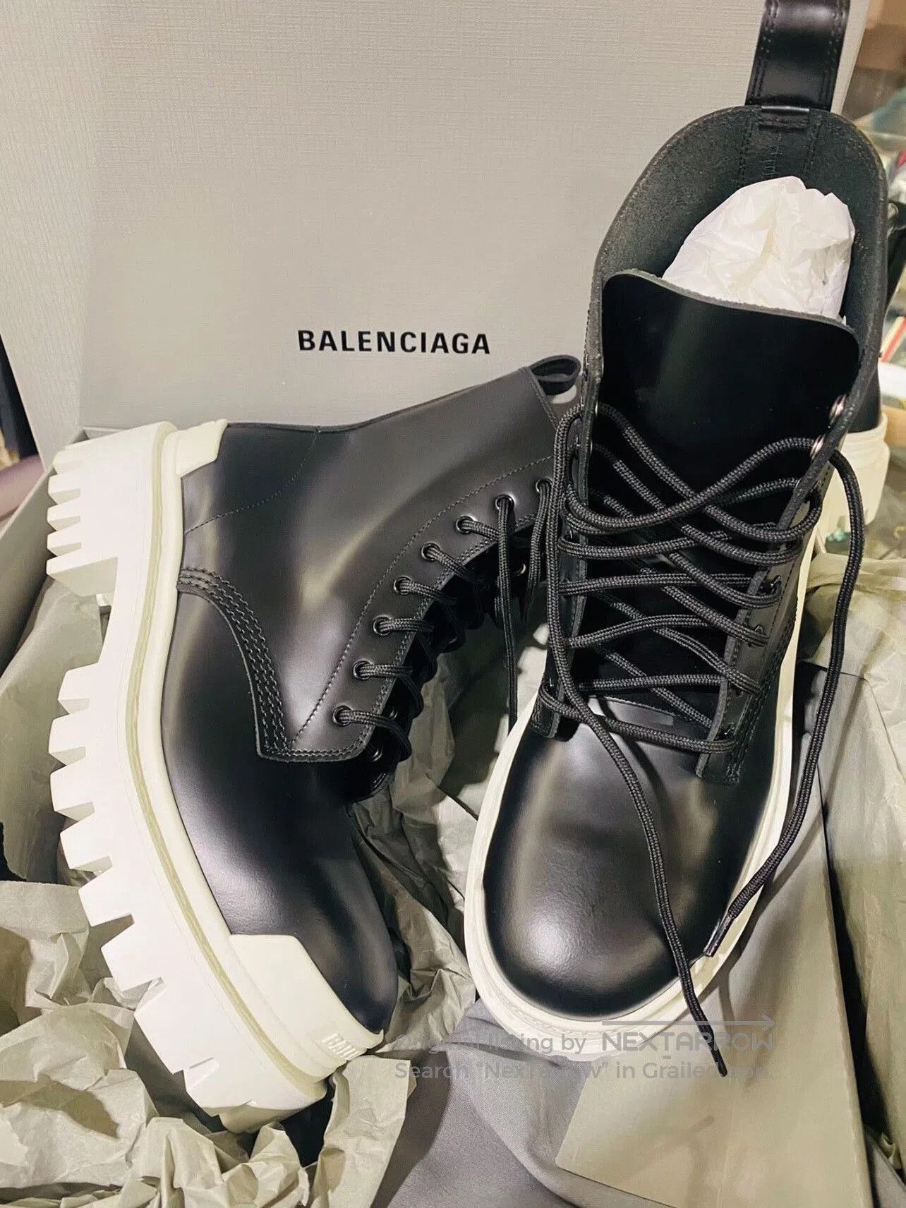Balenciaga Balenciaga High-Top Black and White Boots. Size US 8 / EU 41 - 1 Thumbnail