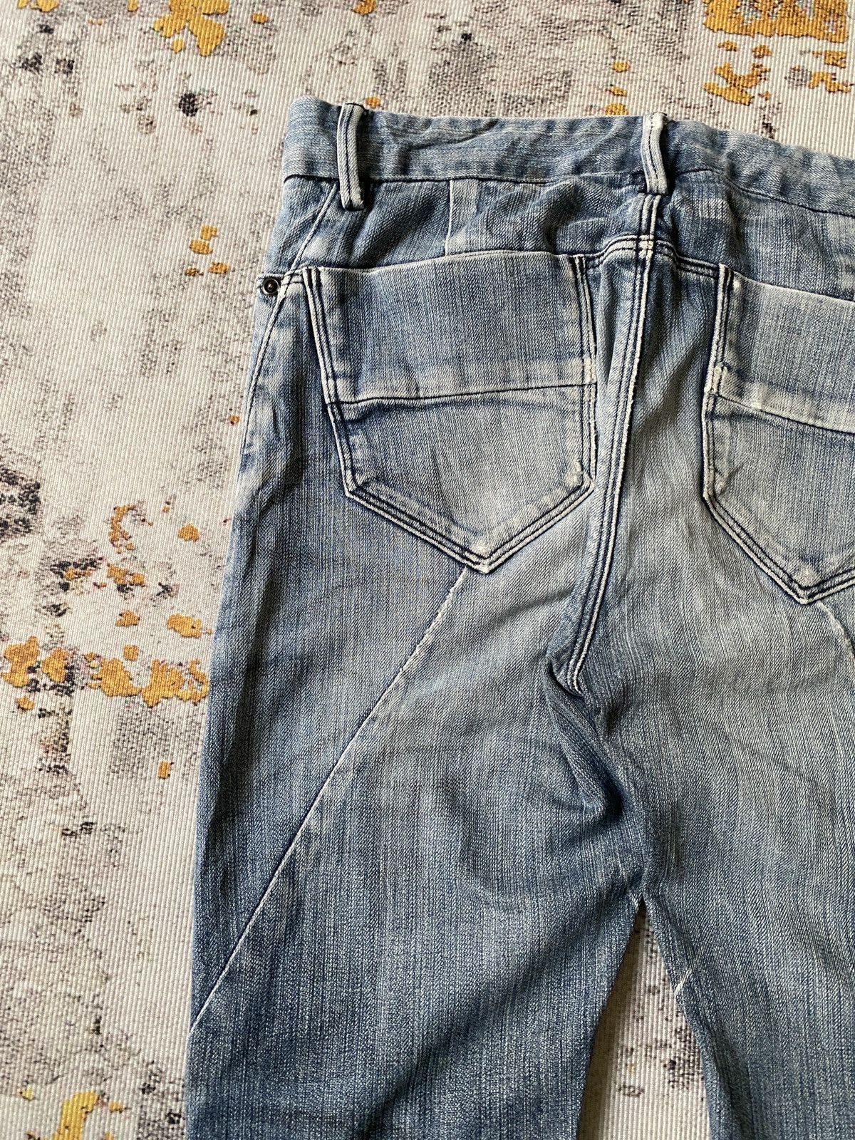 Japanese Brand Johnny Wolf Faded Blue Distressed Rick Owens Style Jeans Size US 30 / EU 46 - 17 Thumbnail
