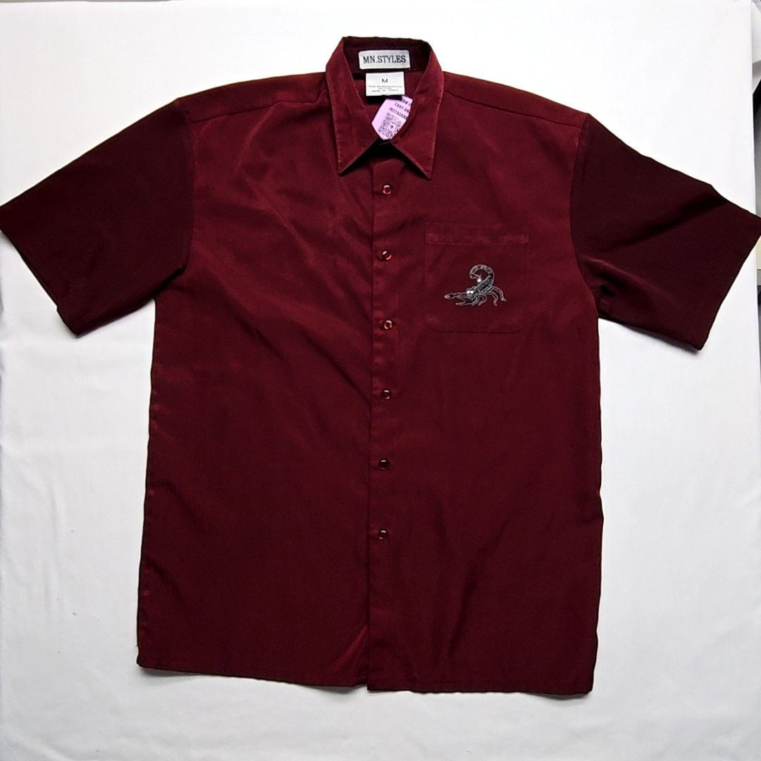Vintage Vintage Scorpion Embroidered Button Up Red Mens Medium Size US M / EU 48-50 / 2 - 1 Thumbnail