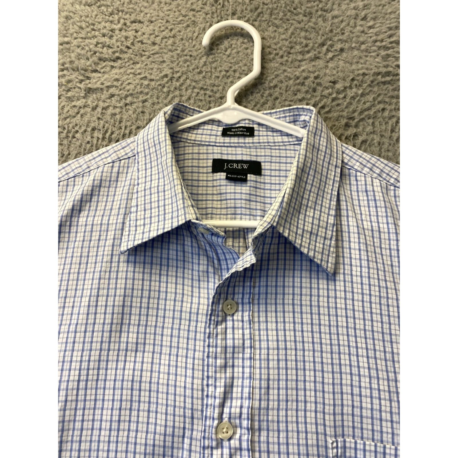J.Crew J.CREW Button-Up Shirt Mens XL 17-17.5 Blue Check Plaid Casual / 108-31 Size US XL / EU 56 / 4 - 3 Thumbnail