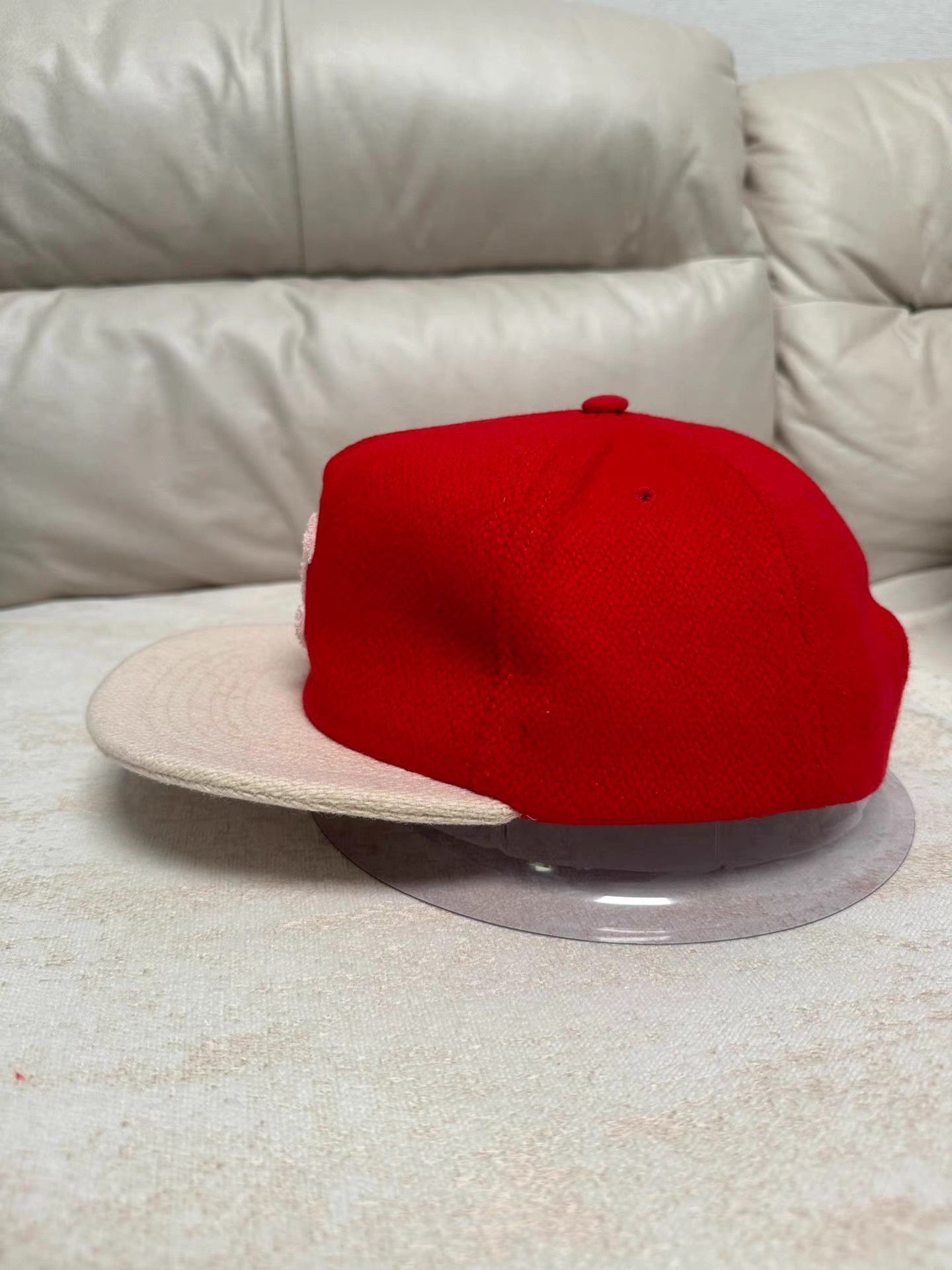 Celine Red Snapback Hat with Pink C Logo Size ONE SIZE - 1 Thumbnail