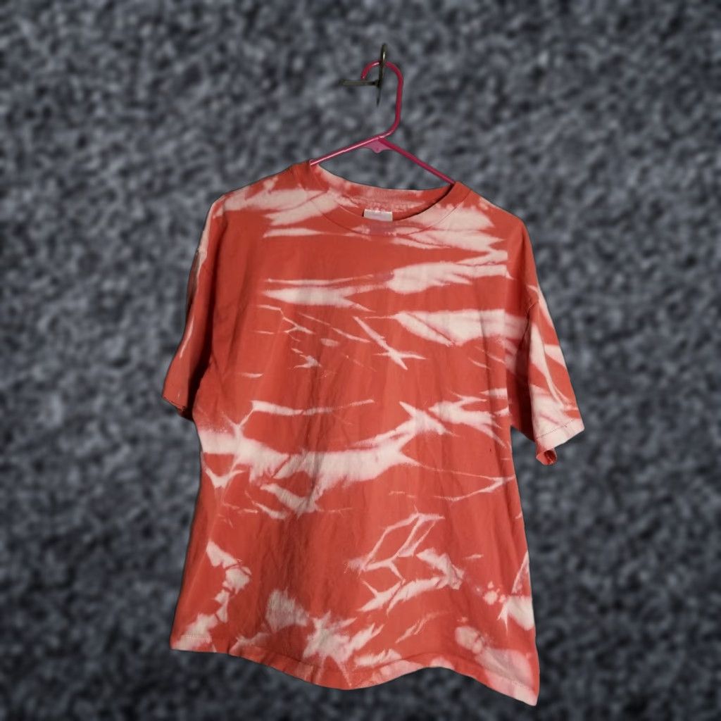 Hanes VTG Hanes Shirt Womens L T-Shirt Grunge Punk Bleached Distressed Peach 90s Orange Crew Neck Short Sleeve 1990s Vintage Ladies Large Size L / US 10 / IT 46 - 1 Thumbnail