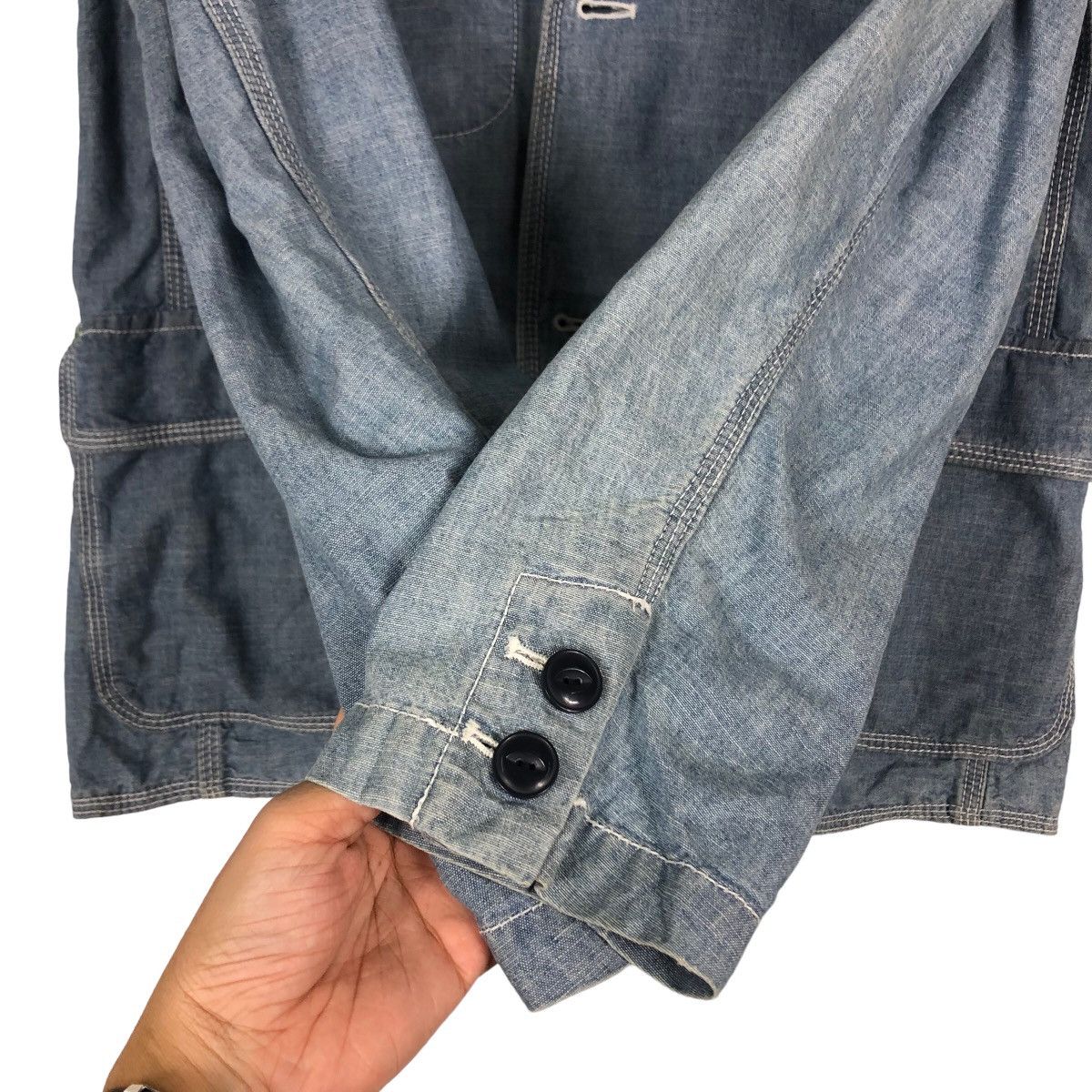 Japanese Brand Vintage Denim Chore Jacket Coen Tokyo Inspire Kapital 45RPM Size US L / EU 52-54 / 3 - 15 Thumbnail