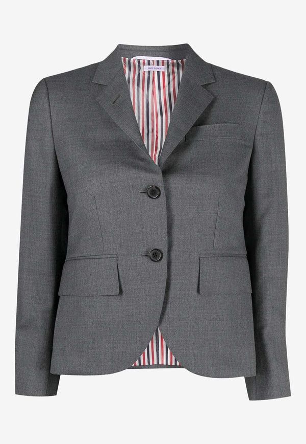 o1s22i1n0924 Single-Breasted Cropped Wool Jacket in Grey