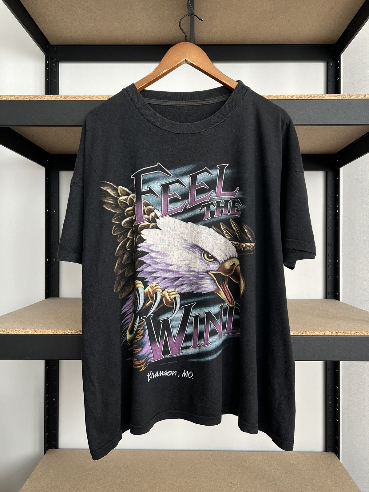 Vintage Vintage 90s Feel the Wind American Thunder Eagle T-shirt Size US XXL / EU 58 / 5 - 3 Thumbnail