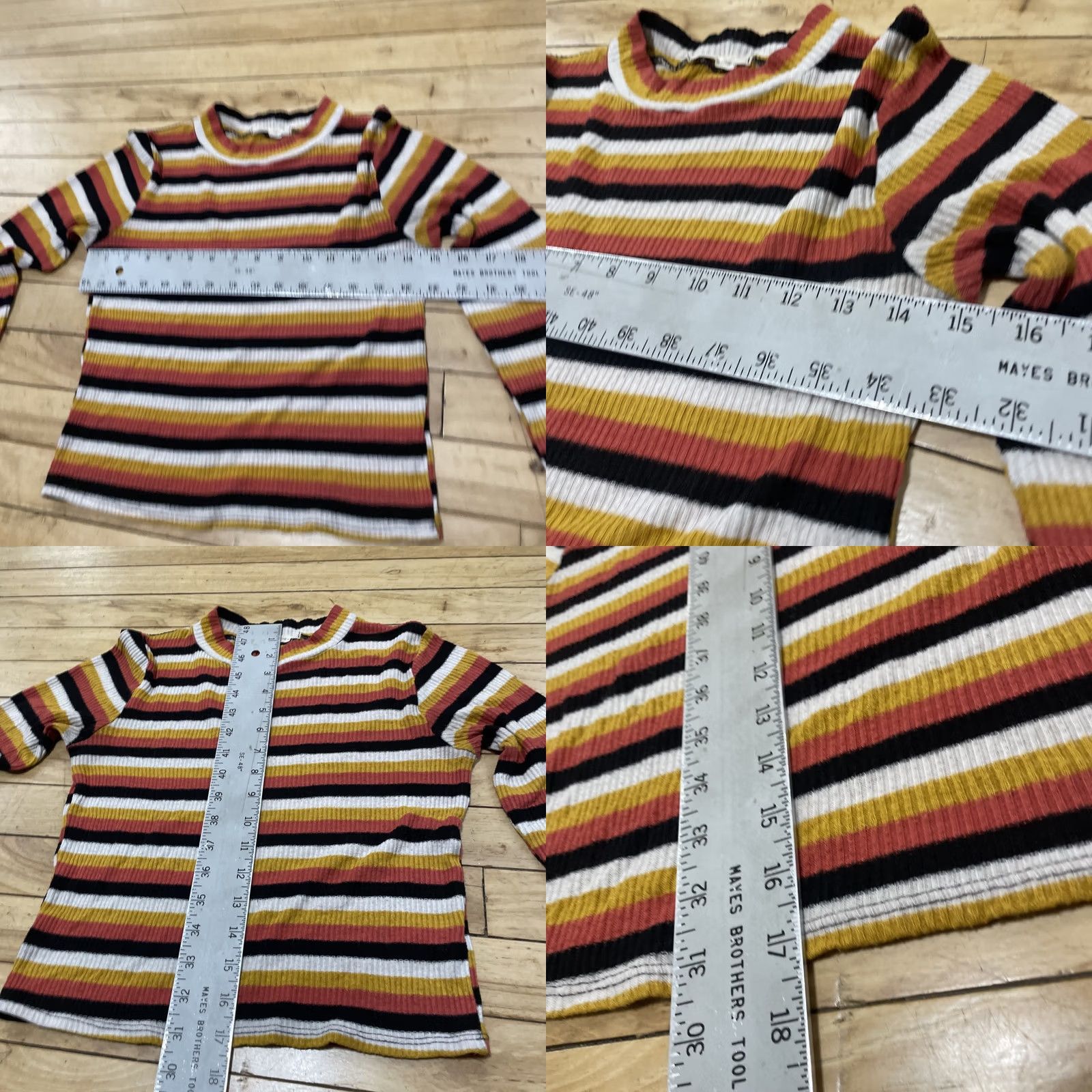 Vintage Caution to the wind Sweater Women S Brown Orange Hippie 70s Made USA Boho Pile Knit Stripe Vintage Pullover Size S Mens Womens Girls Boys Size S / US 4 / IT 40 - 8 Thumbnail