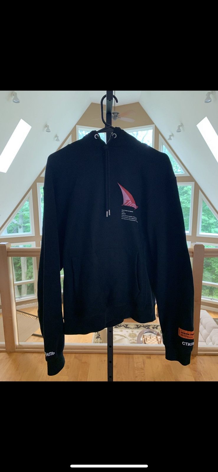 image of Heron Preston Ssense Exclusive Parachute Hoodie in Black, Men's (Size XS)