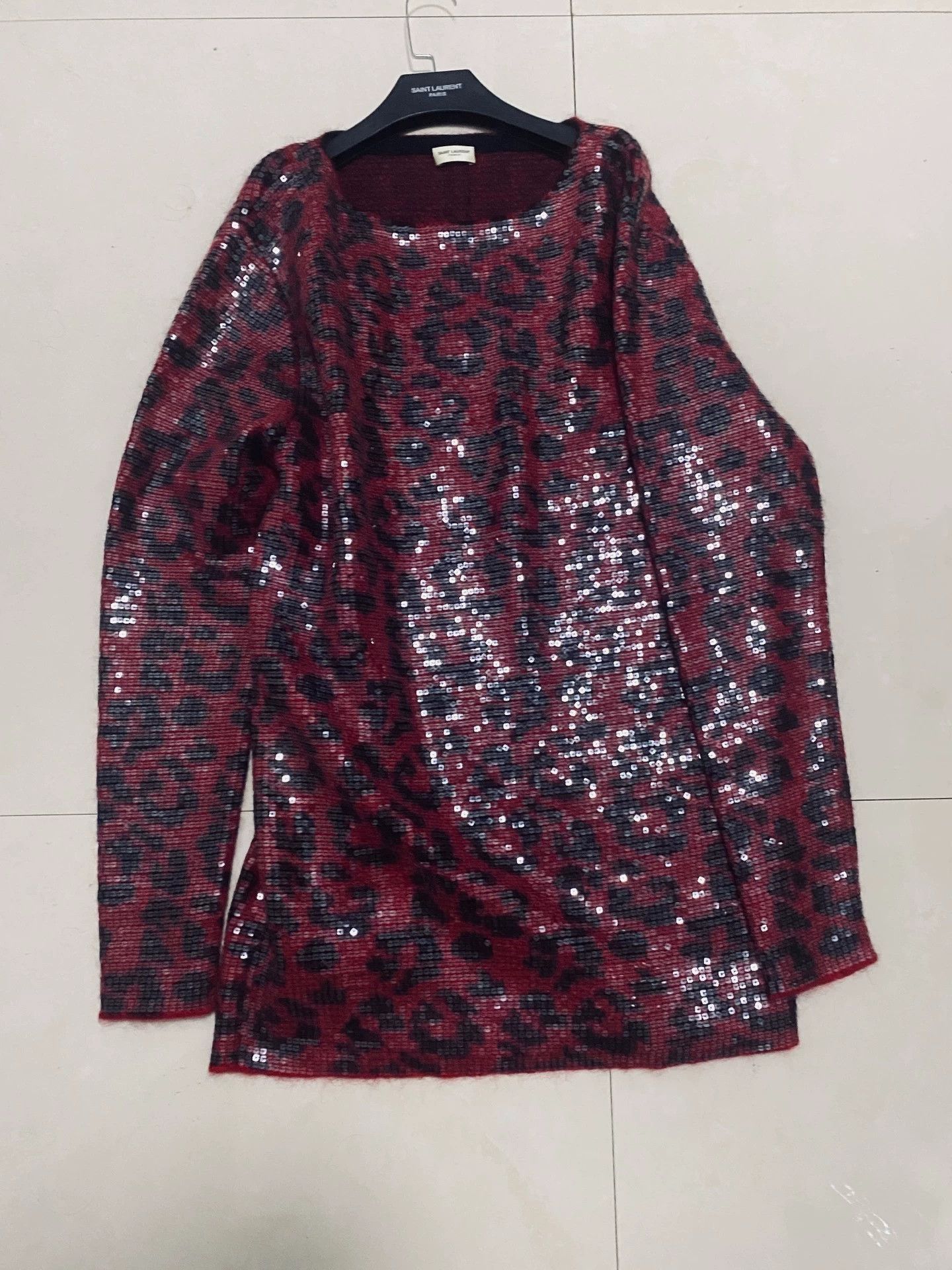Saint Laurent Paris Saint Laurent Paris Red scale leopard print sweater-2505 Size US S / EU 44-46 / 1 - 3 Thumbnail