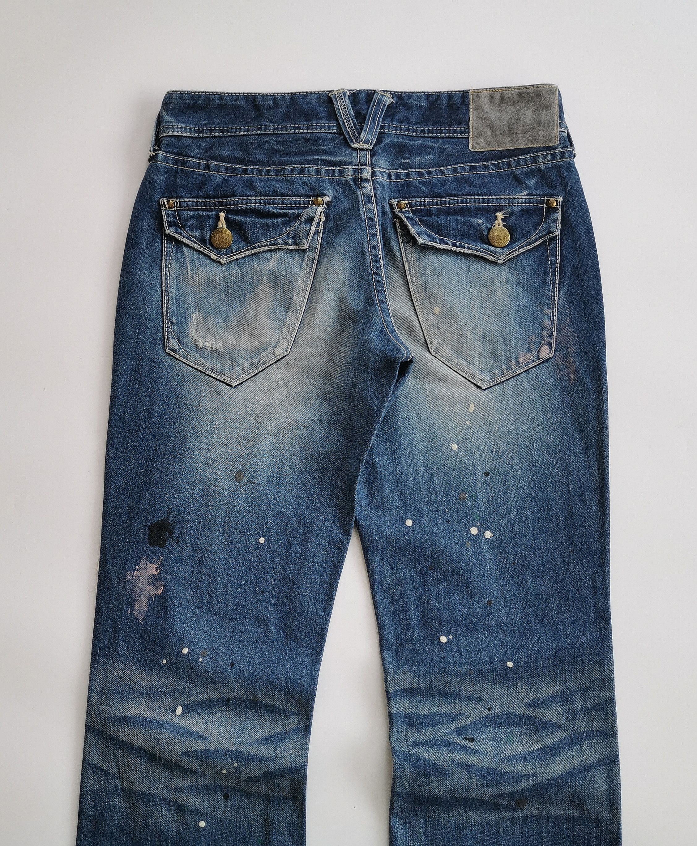 Vanquish Vanquish Gold Distressed Flare denim Size US 29 - 4 Thumbnail