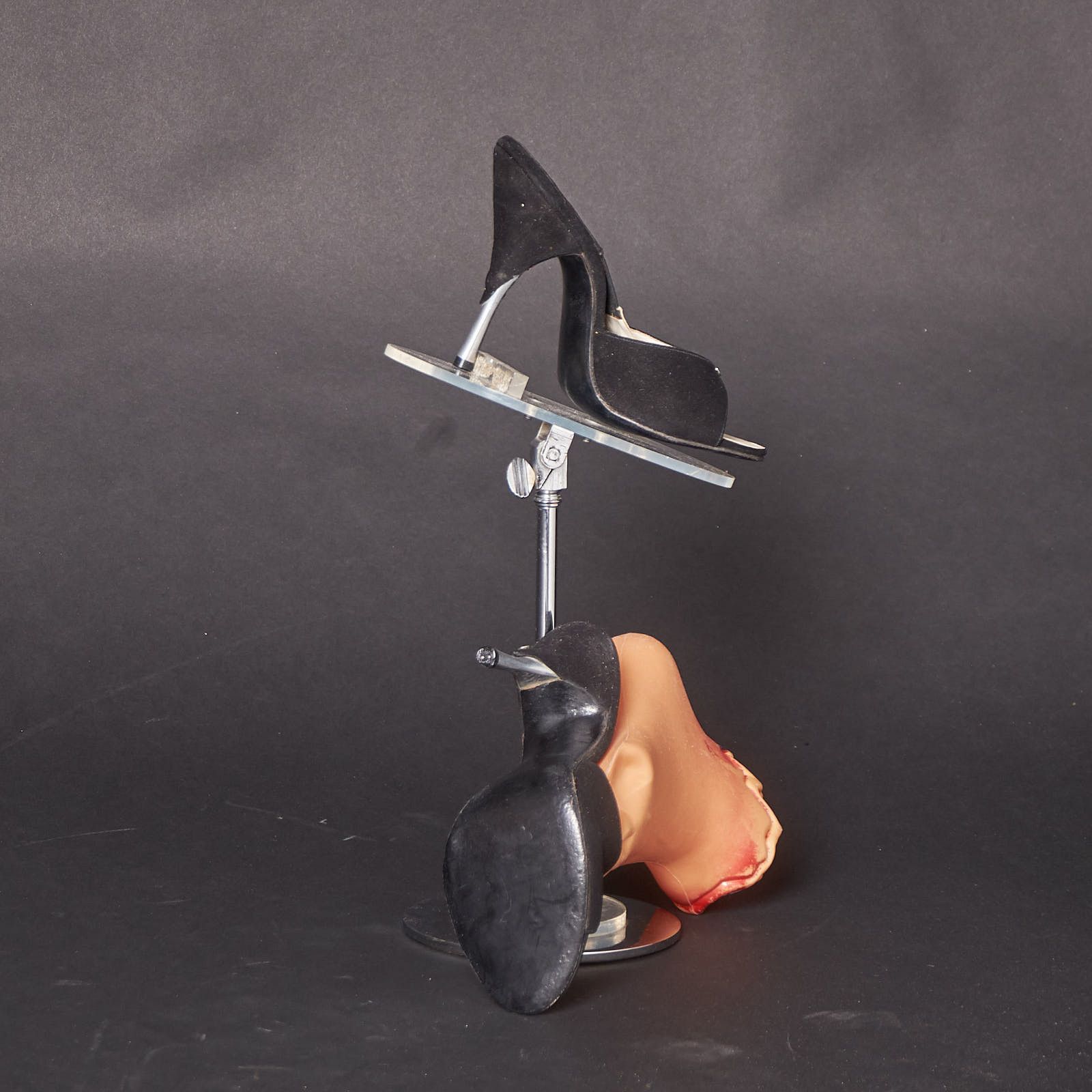 Vintage 1950s Black Suede Metal Heel Spring-o-lator Heels Size US 4 / IT 34 - 5 Thumbnail