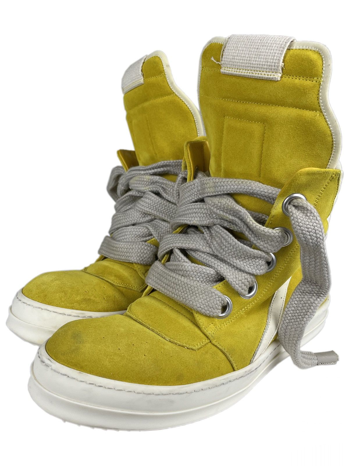 Rick Owens SS23 Rick Owens Yellow Jumbo Lace Suede Leather ...