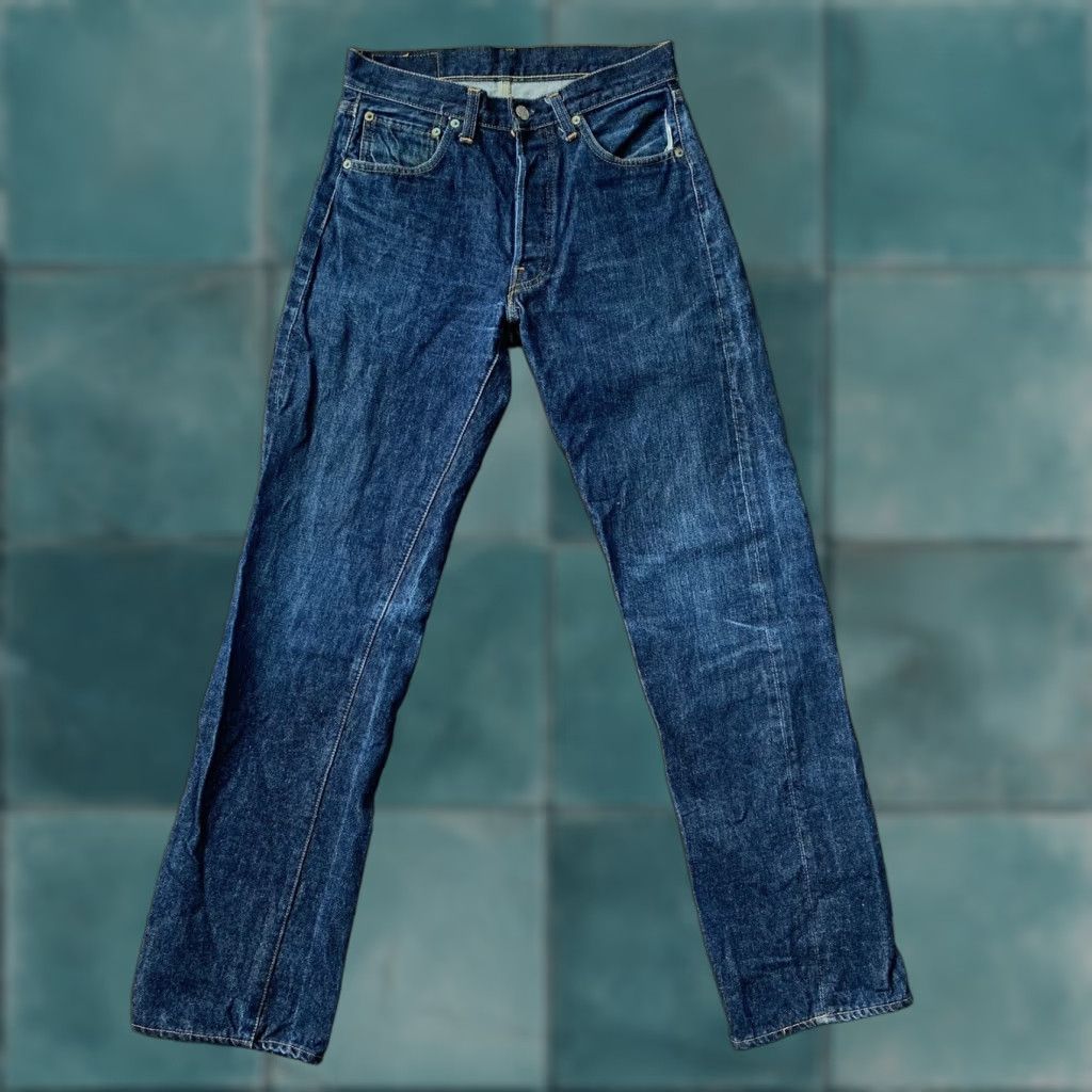 Levi's VINTAGE Levi's 501 XX Big E Denim Jeans Dark 29x34 Regular Men Blue 60s 501 Series Straight Jeans with Belt Loops Size US 29 - 1 Thumbnail
