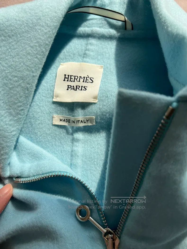 Hermes Hermes Jacquard Zip-Up Jacket, baby blue Size XS / US 0-2 / IT 36-38 - 3 Thumbnail