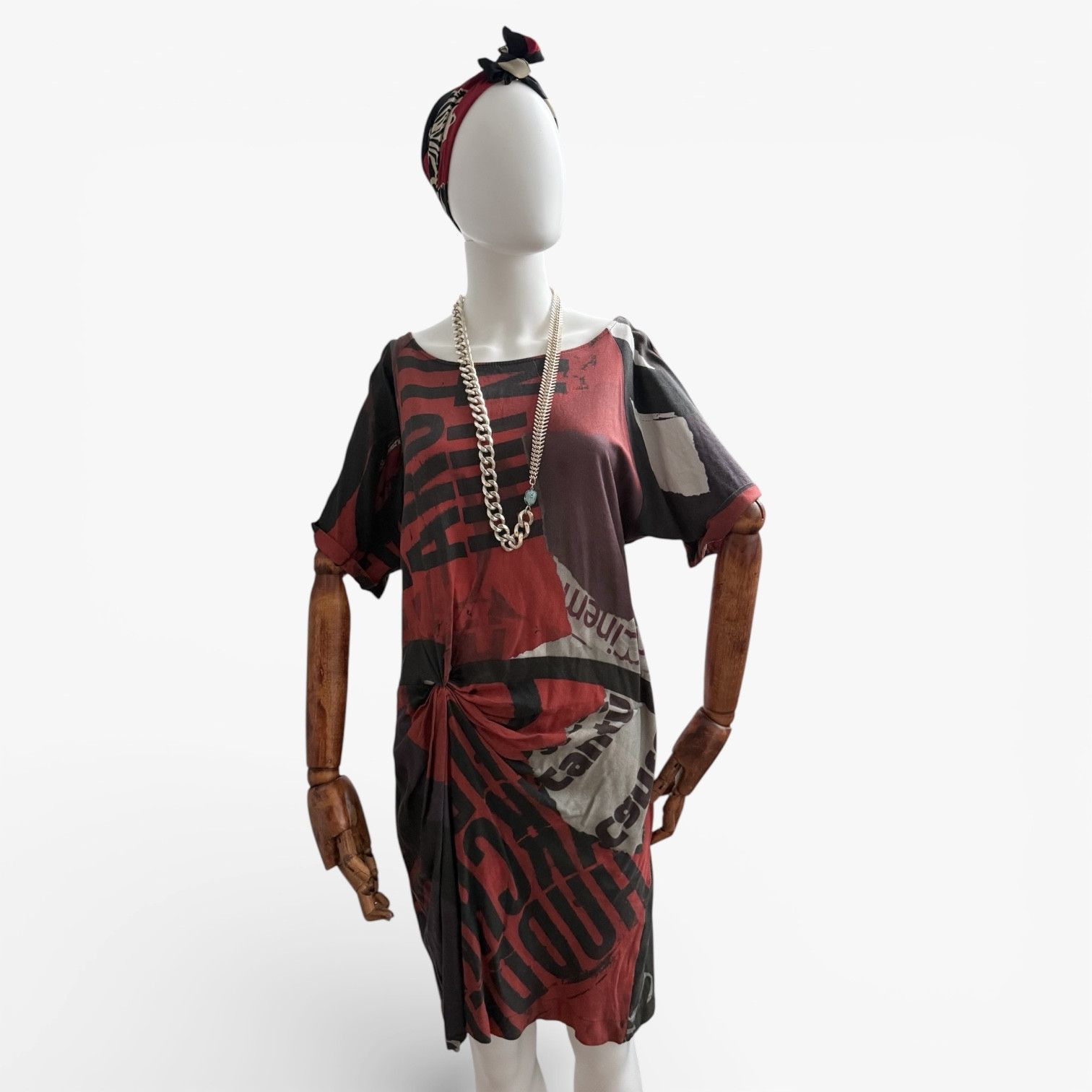 Desigual Desigual Dress Newspaper Print Y2K Size L / US 10 / IT 46 - 7 Thumbnail