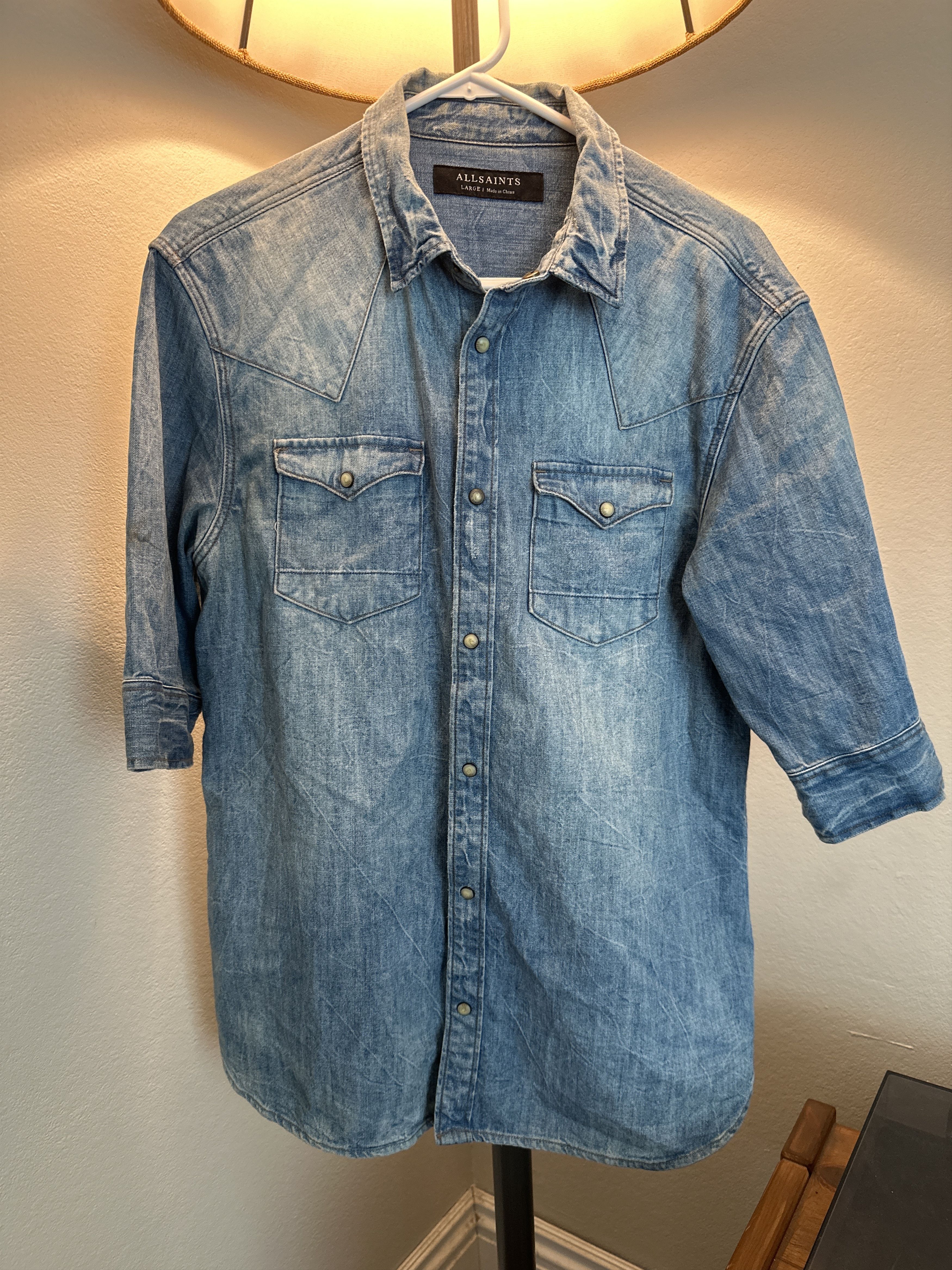 Allsaints Denim Button Up Size US L / EU 52-54 / 3 - 1 Thumbnail