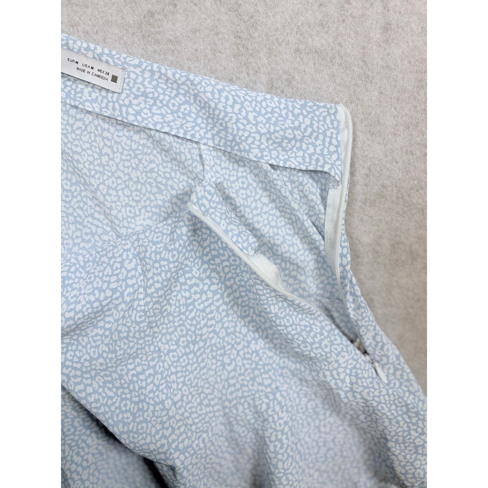 Zara ZARA Blue White Ruffle Mini Skirt Flowy Tiered #0528 Size 30" / US 8 / IT 44 - 5 Thumbnail