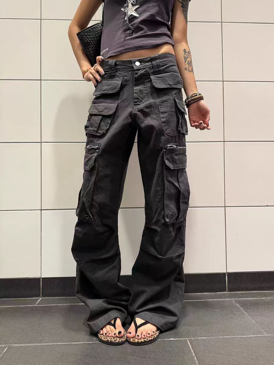 Jean Black Multi-Pocket Baggy Jeans Size US 30 / EU 46 - 4 Thumbnail