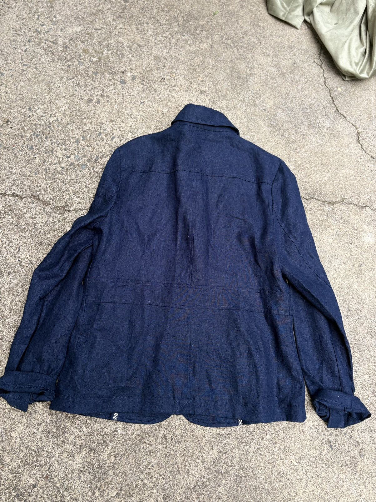 Other Navy 100% Linen Blazer Size M / US 6-8 / IT 42-44 - 5 Thumbnail