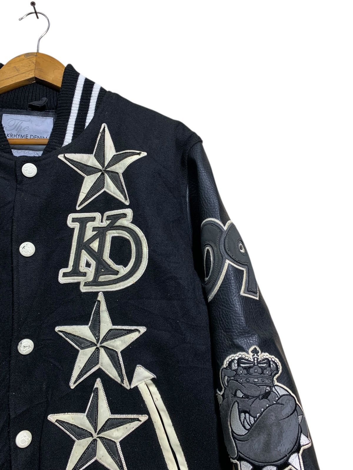 Japanese Brand 🔥KHRYME DENIM VARSITY JACKETS BLACK Size US M / EU 48-50 / 2 - 4 Thumbnail