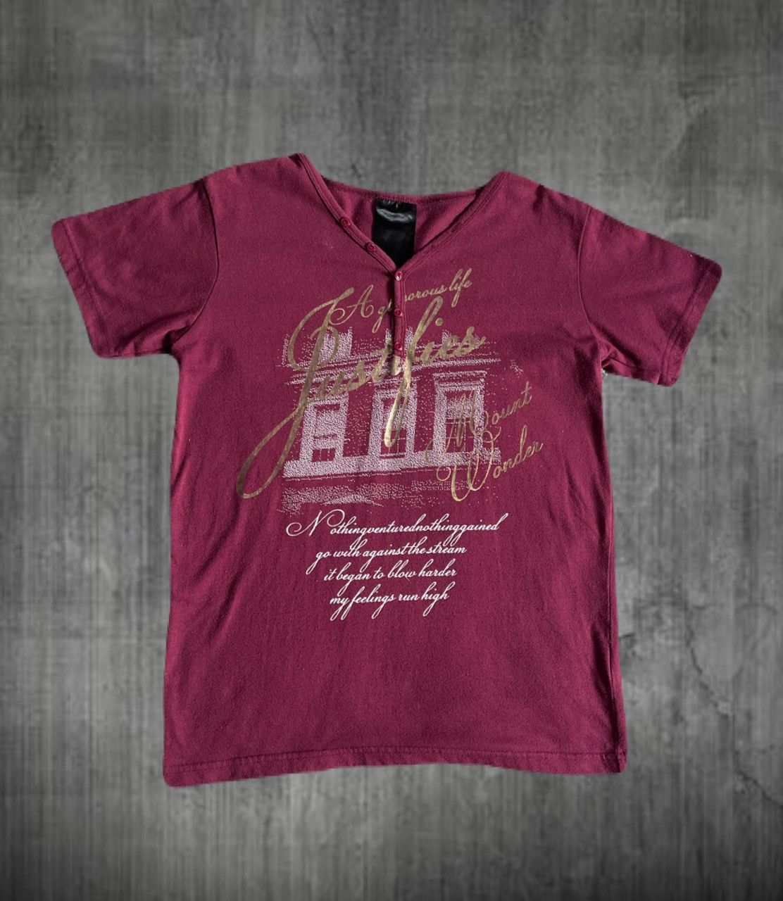 If Six Was Nine 2000s Japanese archive Vkei Glitter Poem V-Neck T-Shirts Y2K Size US S / EU 44-46 / 1 - 1 Thumbnail