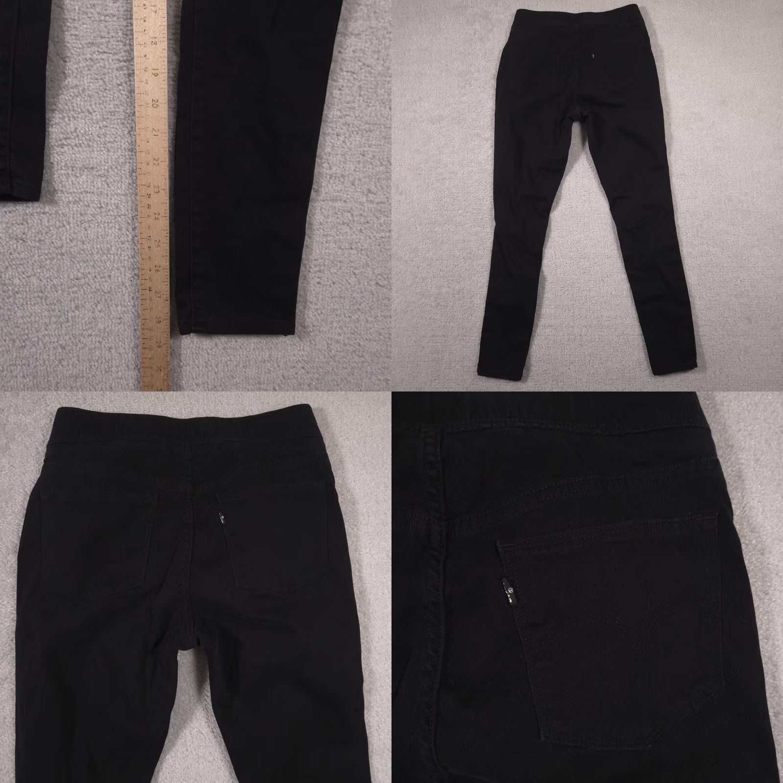 Levi's Levi'S Women Jeans 8 Black Pull On Skinny Stretch Mid Rise Casual Size 30" / US 8 / IT 44 - 9 Thumbnail