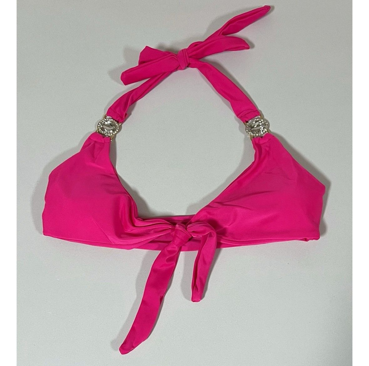 Japanese Brand × Vintage Pink Magenta Diamond Halter Bikini Top Bathing Suit Size S 🩷 Size S / US 4 / IT 40 - 1 Thumbnail