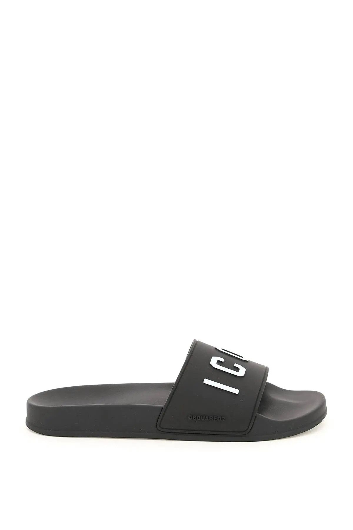 image of Dsquared2 O1S22I1N0224 Icon Rubber Slides In Black, Men's (Size 10)