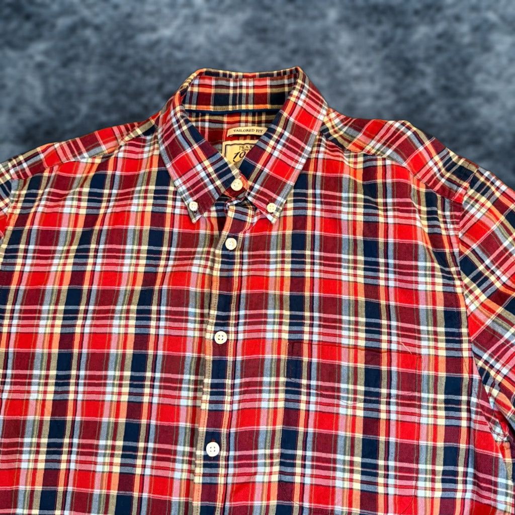 Vintage Jos A Bank 1905 Tailored Plaid Short Sleeve Button-Down Shirt Men Large Size US L / EU 52-54 / 3 - 1 Thumbnail